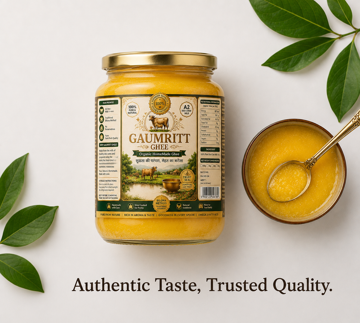 GAUMRIT A2 Desi Cow Ghee – 500 ML