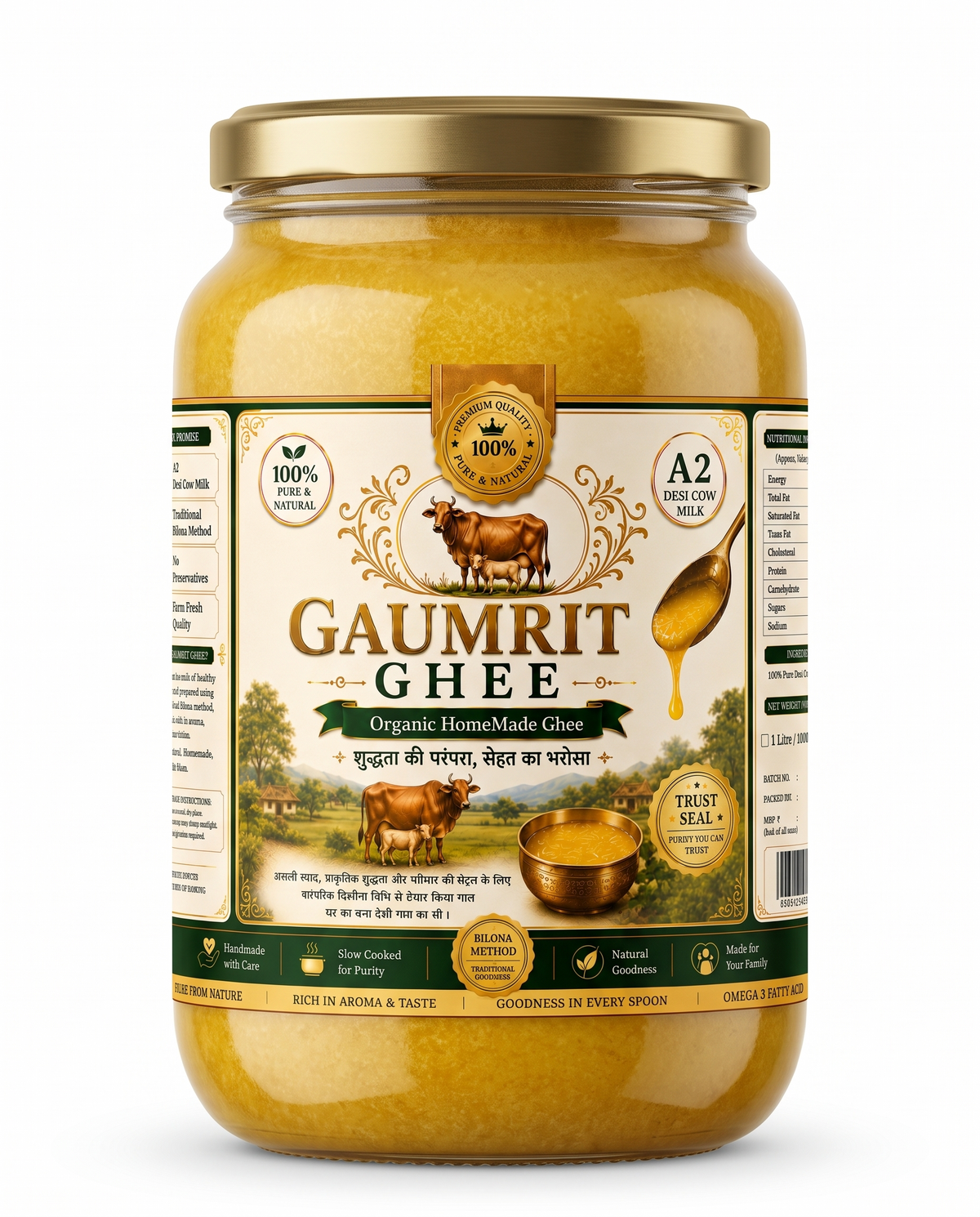 GAUMRIT A2 Desi Cow Ghee – 1 Litre