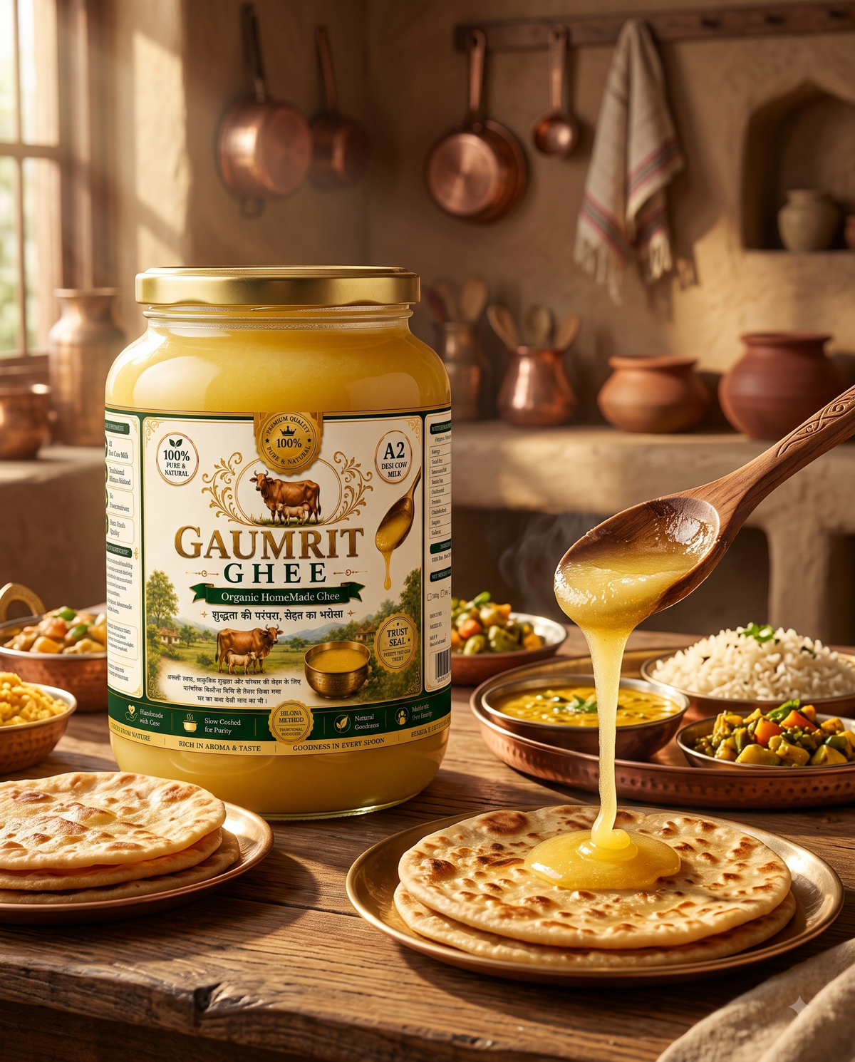 GAUMRIT A2 Desi Cow Ghee – 2 Litre