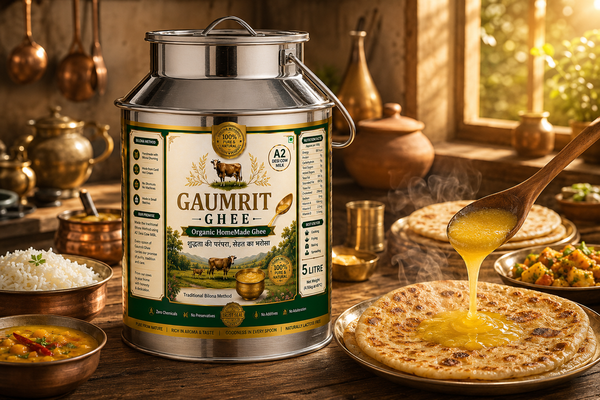 GAUMRIT A2 Desi Cow Ghee – 5 Litre