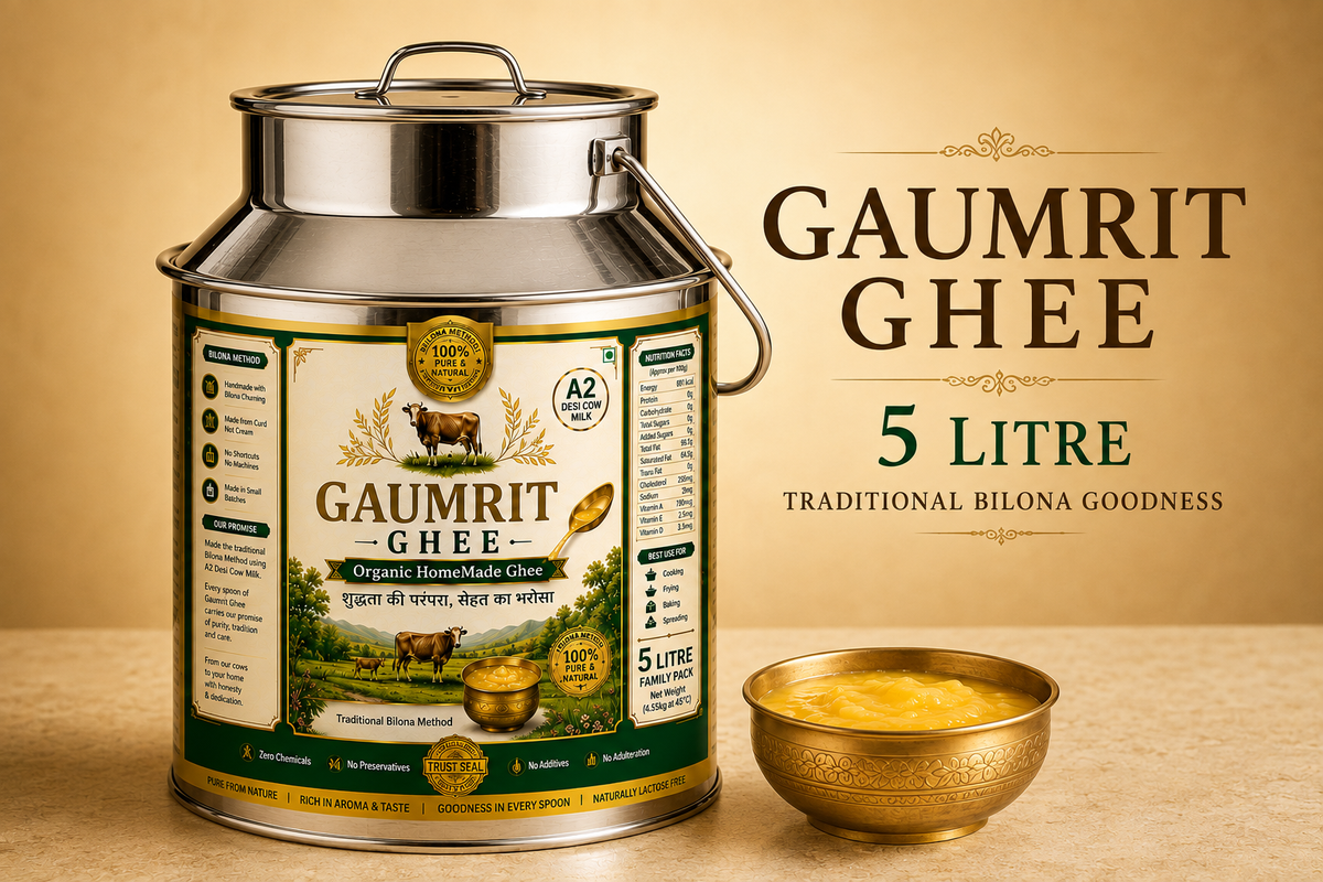 GAUMRIT A2 Desi Cow Ghee – 5 Litre