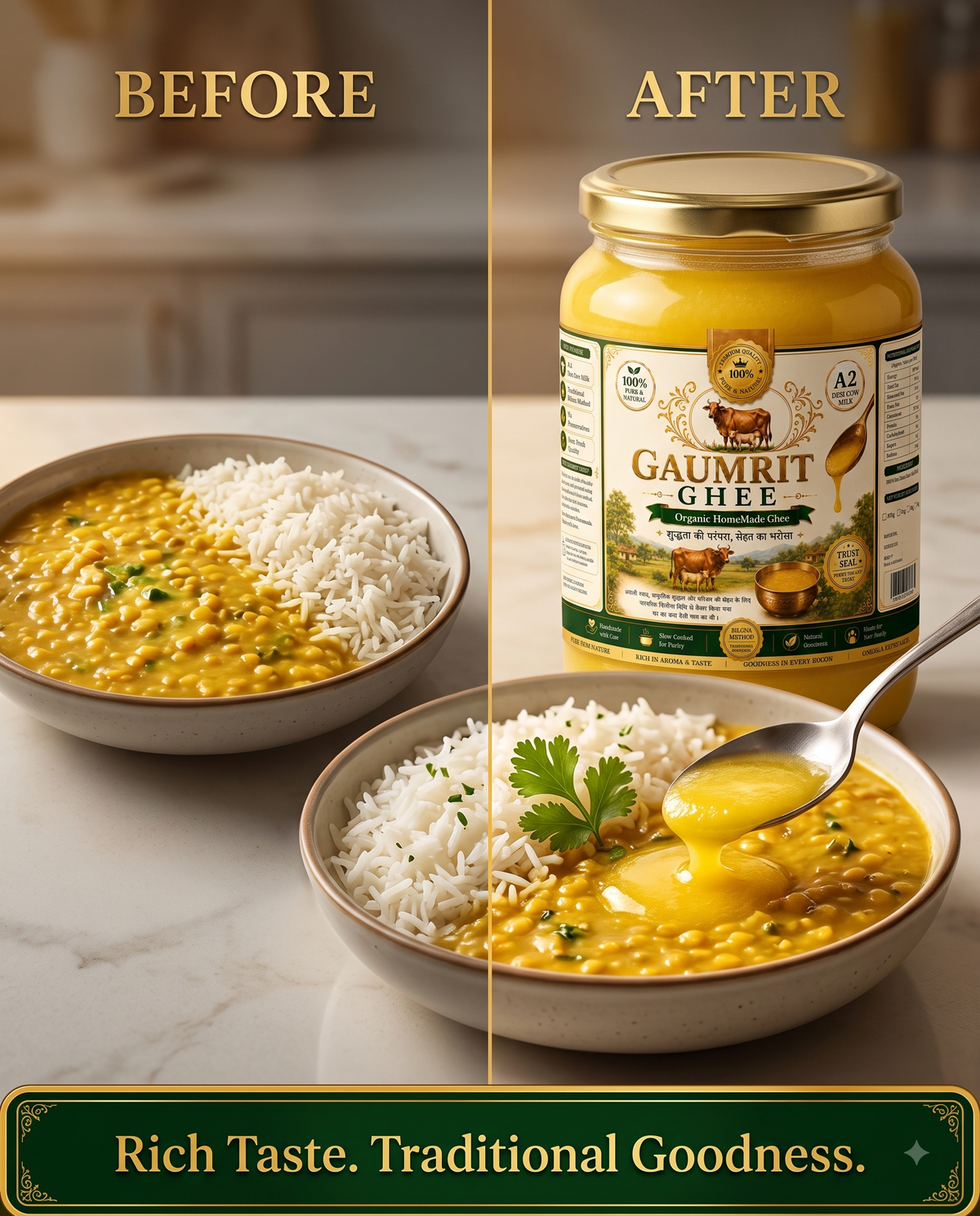 GAUMRIT A2 Desi Cow Ghee – 1 Litre