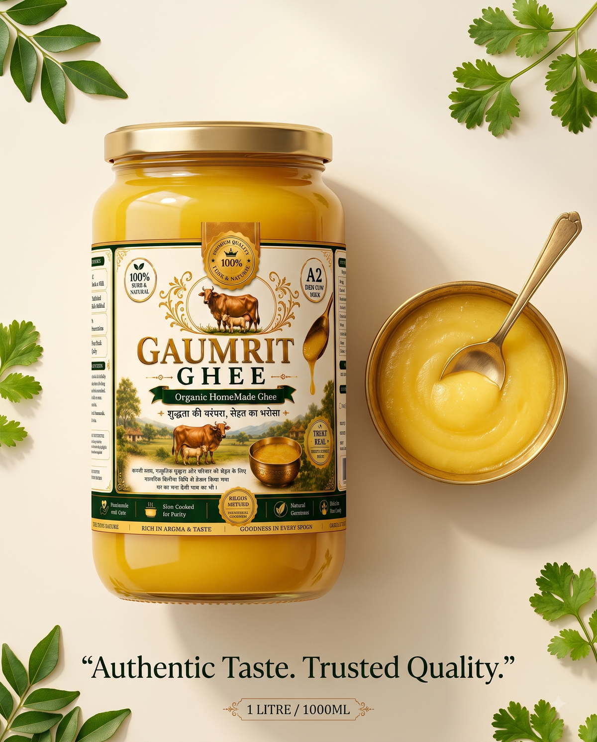 GAUMRIT A2 Desi Cow Ghee – 1 Litre